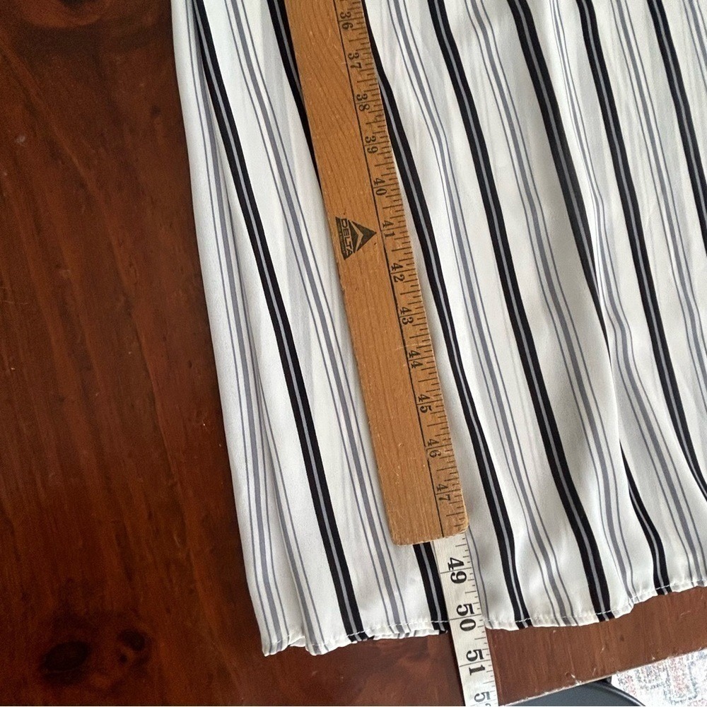 ALTAR'D STATE New Black White Stripe MAXI DRESS S Off Shoulder Smocked  preppy - Picture 13 of 15